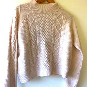 Cream cable knit sweater medium